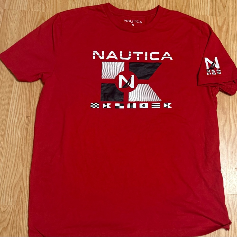 Nautica Red Short Sleeve Tee with Graphic